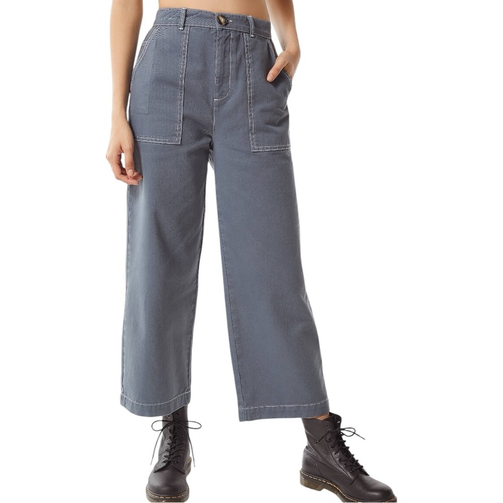 BDG Women’s Contrast Stitch Carpenter Jean Pants Grey Skate Size 28